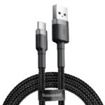 Baseus Cafule 2m QC3.0 2A USB to Type-C Fast Charging Cable - Black (CATKLF-UG1)