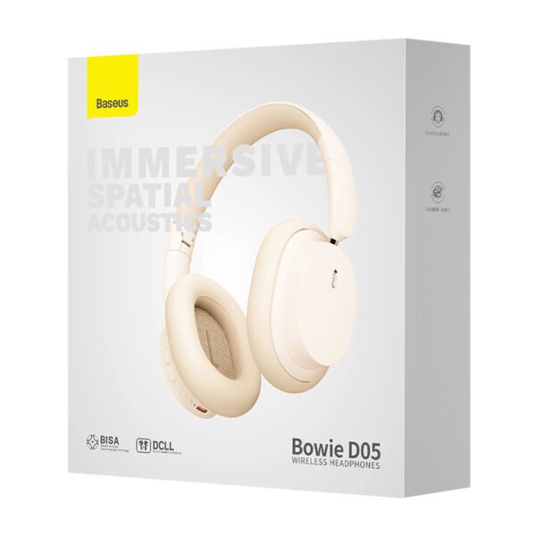 Baseus Bowie D05 Wireless Headphones - Creamy White - Image 10