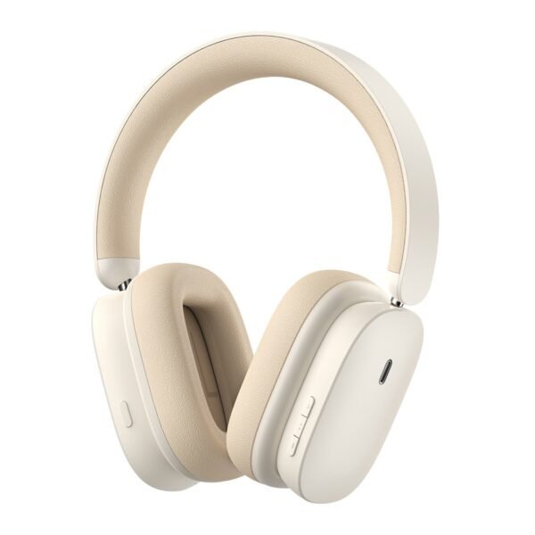Baseus Bowie H1 Noise-Cancelling Wireless Headphones 5.2 ANC Rice White – NGTW230002