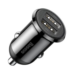 Baseus Car Charger 4.8A Grain Pro Dual USB Black-CCALLP-01
