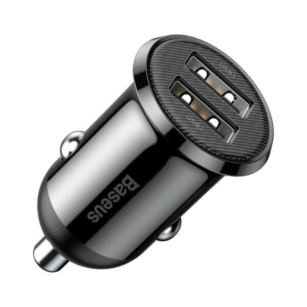 Baseus Car Charger 4.8A Grain Pro Dual USB Black-CCALLP-01