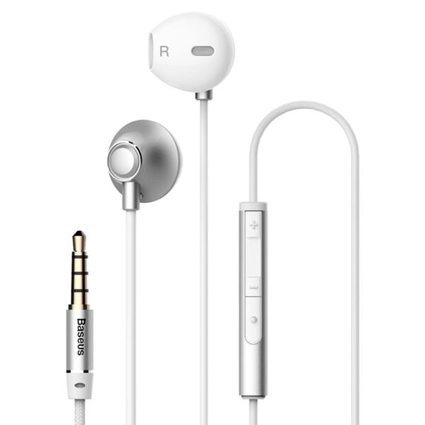 Baseus Encok H06 lateral Wired in-ear 3.5mm Earphone Silver – NGH06-0S