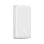 Baseus Magnetic Mini 10000mAh 20W Wireless Fast Charge Power Bank - White with Xiaobai Series fast charging Cable Type-C to Type-C 60W(20V/3A) 50cm - PPCX030002