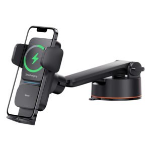 Baseus Wisdom Auto Alignment QI 15W Car Mount Wireless Charger（Suction base) Black – CGZX000101