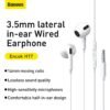 Baseus Encok H17 lateral Wired in-ear 3.5mm Earphone White- NGCR020002 - Image 2