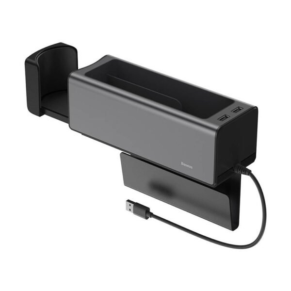 Baseus Deluxe Metal Armrest Console Organizer Dual USB Power Supply -CRCWH-A01