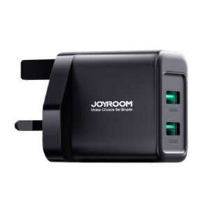 JOYROOM JR-TCN01 2.4A Dual Ports USB Charger, UK Plug(Black)