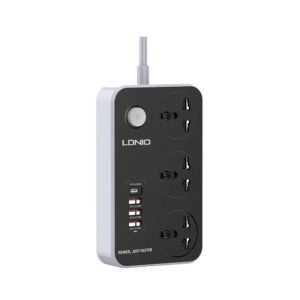 LDNIO Extension Power Cord | UK Type | 3 Power Socket + 20W USB-C PD + 3 USB QC3.0 – SC3412
