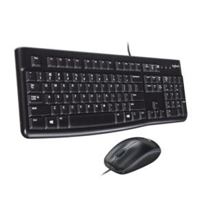 Logitech MK120 Corded Keyboard and Mouse Combo – Black