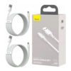 Baseus 5A 1.5m USB - Type-C Simple Wisdom Data Cable Kit - White (2PCS)