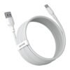 Baseus 5A 1.5m USB - Type-C Simple Wisdom Data Cable Kit - White (2PCS) - Image 3