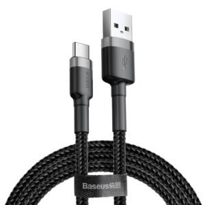 Baseus Cafule 3m QC3.0 2A USB to Type-C Fast Charging Cable - Black (CATKLF-UG1)
