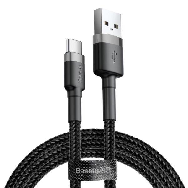 Baseus Cafule 3m QC3.0 2A USB to Type-C Fast Charging Cable - Black (CATKLF-UG1)