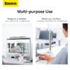 Baseus Refreshing Monitor Clip-On & Stand-Up Desk Fan - White - Image 3