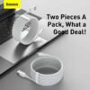 Baseus 5A 1.5m USB - Type-C Simple Wisdom Data Cable Kit - White (2PCS) - Image 7
