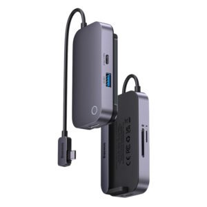 Baseus PadJoy Series 6-Port Type-C HUB Adapter (Type C to HDMI * 1, USB * 1, Type C PD & Data * 1, 3.5mm * 1, SD * 1, TF * 1) - Dark gray