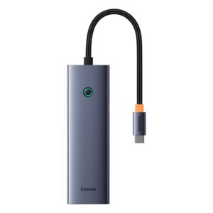 Baseus Flite Series 6-Port Type-C Hub Adapter (Type-C to HDMI 4K@60Hz * 1 + USB 3.0 * 3 + PD * 1 + RJ45 * 1) - Space Grey