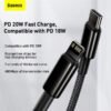 Baseus Tungsten Gold 20W PD 1M Fast Charging Data Cable Type-C to Lightning - Black - Image 8