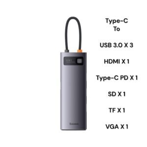 Baseus Star Joy Series 8-in-1 Type-C Hub Multifunctional Docking Station - Gray