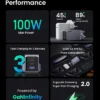 UGREEN Nexode Pro 100W GaN 3-Port Fast Charger with 100W Cable - Image 2