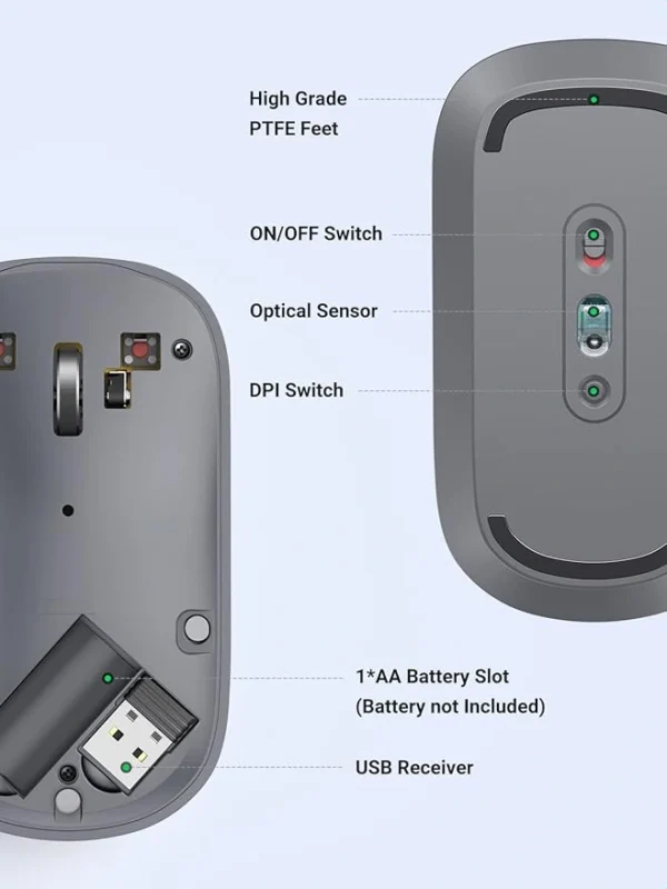 UGREEN Slim 4000DPI 2.4GHz Silent Wireless Mouse - Image 7