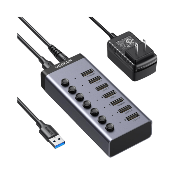 UGREEN 7 Port USB to USB 3.0 Hub with Separate Switch