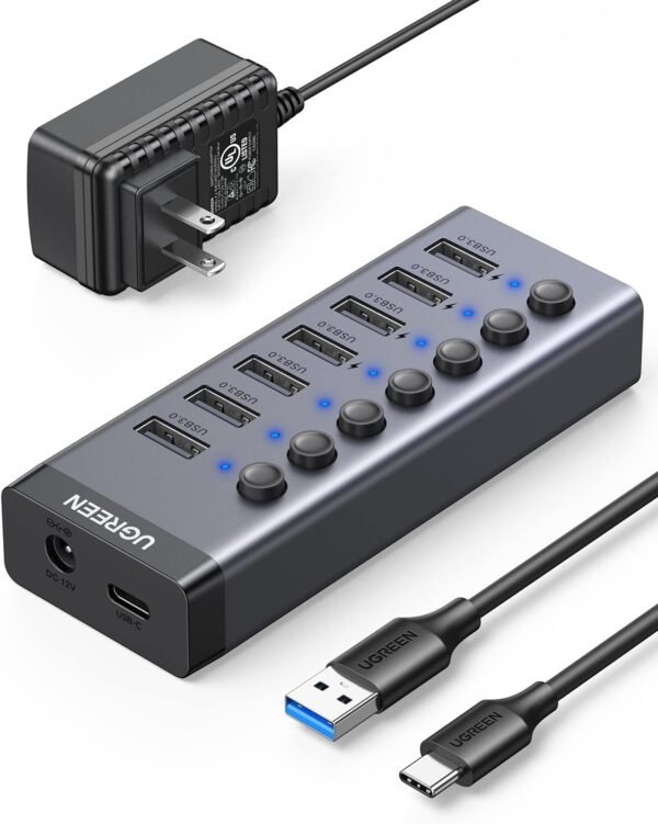 UGREEN 7 Port USB to USB 3.0 Hub with Separate Switch - Image 2