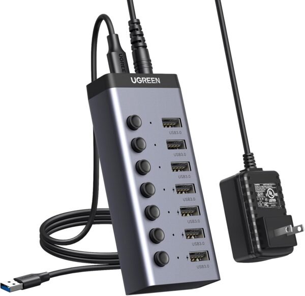 UGREEN 7 Port USB to USB 3.0 Hub with Separate Switch - Image 3