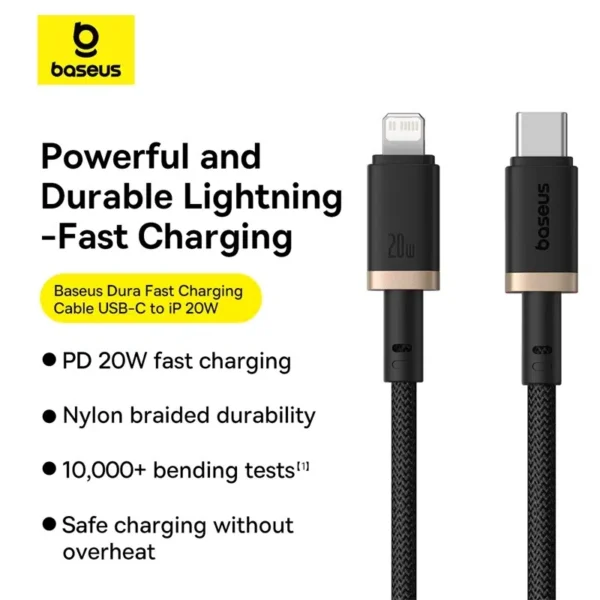 Baseus Dura Series 1 Meter 20W Type-C to Lightning Cable - Image 9