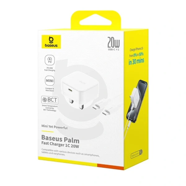 Baseus Palm Type-C 20W Fast Charger with 60W USB-C Cable - Image 12