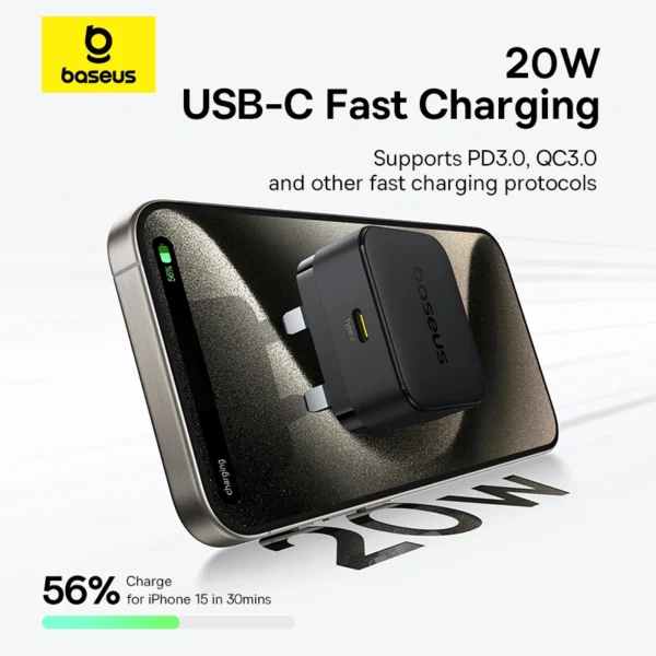 Baseus Palm Type-C 20W Fast Charger with 60W USB-C Cable - Image 11