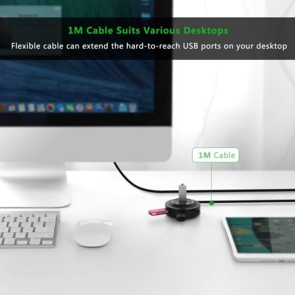 UGREEN 4 in 1 USB to USB 2.0 Hub with 1m Cable - Image 4