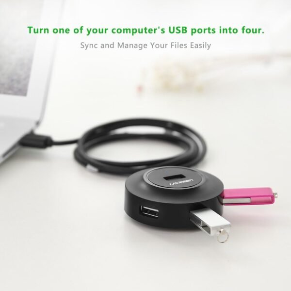 UGREEN 4 in 1 USB to USB 2.0 Hub with 1m Cable - Image 7