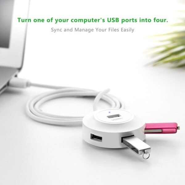 UGREEN 4 Ports USB to USB 2.0 HUB with 25cm Cable - Image 6