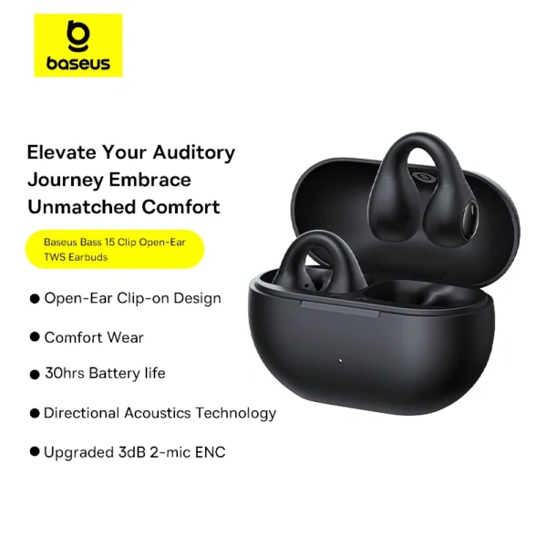 Baseus Bass 15 Clip Open-Ear True Wireless Earphones - Image 9