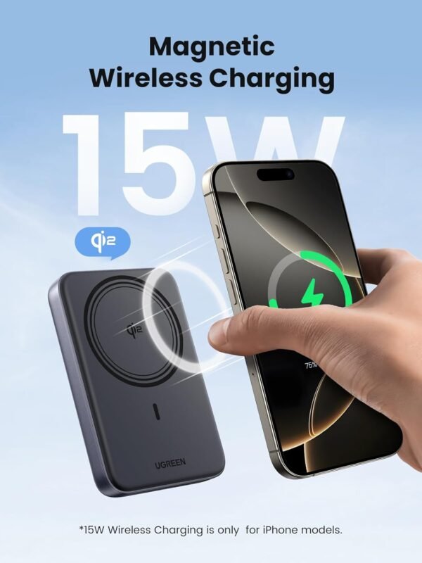 UGREEN Nexode Qi2 15W 10000mAh Wireless Power Bank - Image 2