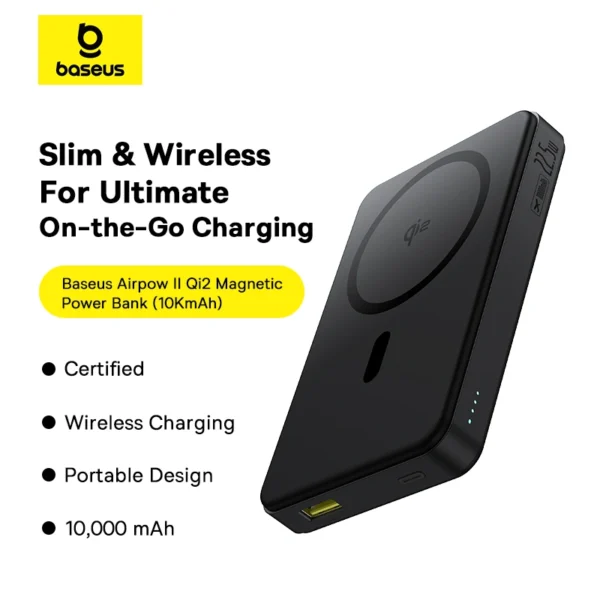 Baseus Airpow Ⅱ 10000mAh 22.5W Qi2 Magnetic Power Bank  - Image 11