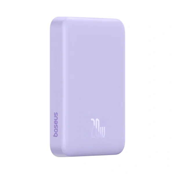 Baseus Magnetic Mini Air 6000mAh 20W Wireless Fast Charge Power Bank with Simple Series 30cm Type-C to Type-C Charging Cable – Stellar White (P10059002513-00)