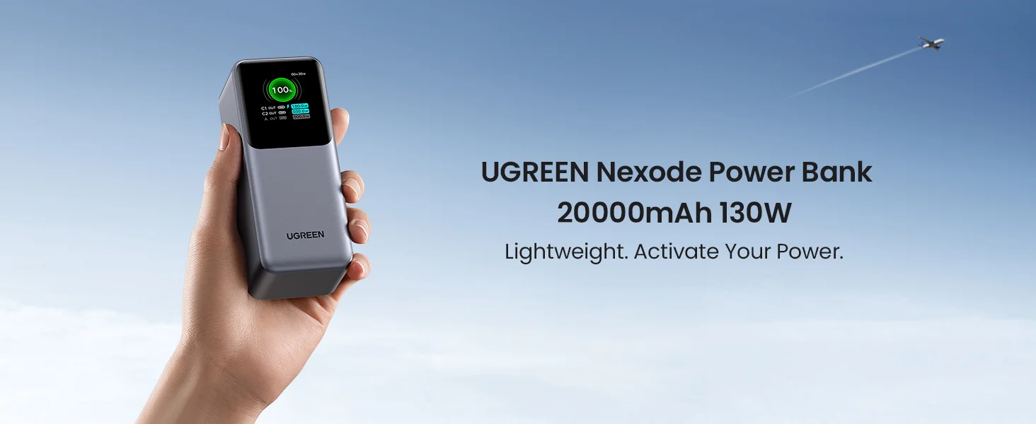 UGREEN Nexode 130W Power Bank with smart digital TFT displa