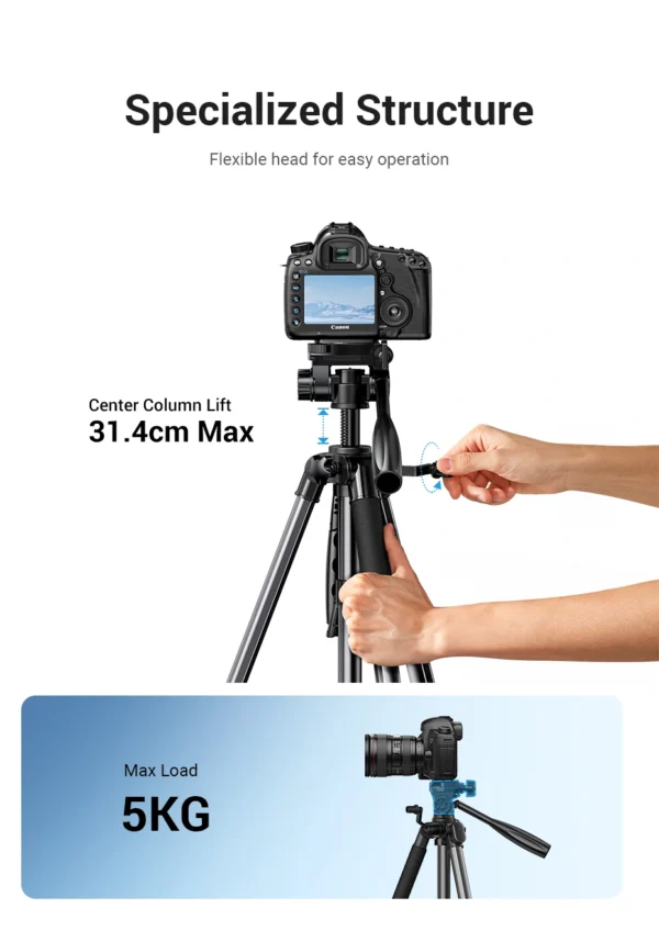UGREEN Professional Tripod For Phone and Cameras - Image 9