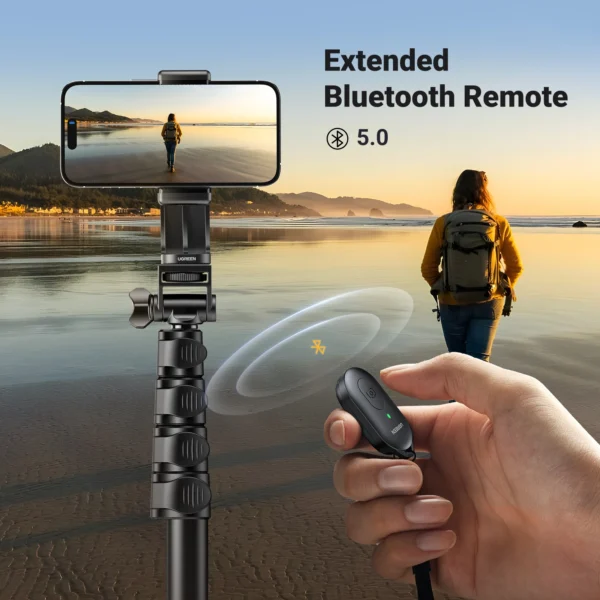 UGREEN Tripod and Selfie Stick with Bluetooth Remote - Image 6