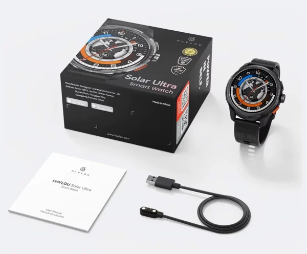 Haylou Solar Ultra GPS Tracking Smart Watch - Black - Image 14