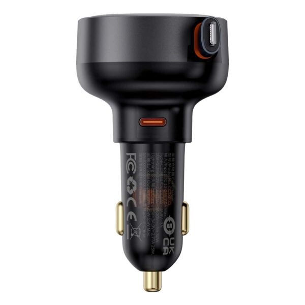 Baseus Enjoyment Pro 55W Type-C Port Car Charger + Retractable Lightning Cable - Image 3