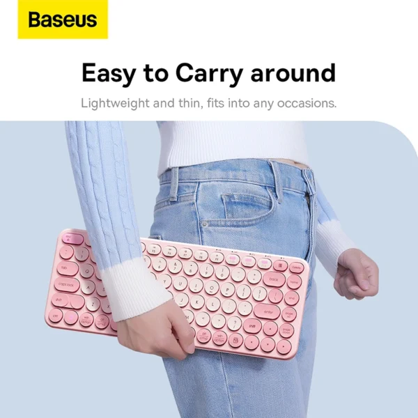 Baseus K01A Wireless Tri-Mode Keyboard Pink - Image 8