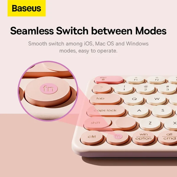 Baseus K01A Wireless Tri-Mode Keyboard Pink - Image 9