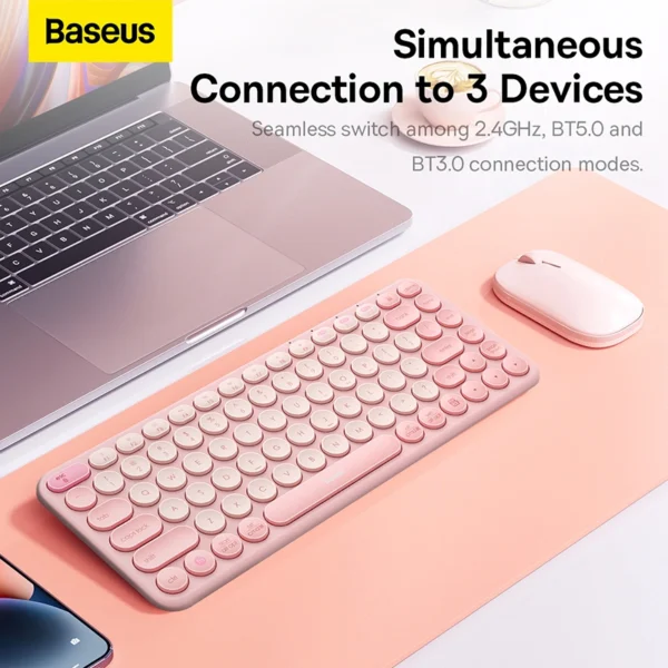 Baseus K01A Wireless Tri-Mode Keyboard Pink - Image 11