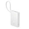 Baseus PicoGo 45W 10000mAh Digital Display Fast Charging Power Bank with Built-in USB-C Cable - Moon White (P10076803213-00)