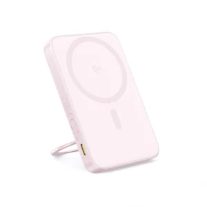 Baseus PicoGo Qi2 5000mAh 20W Magnetic Wireless Fast Charging Power Bank with Rotatable Stand - Baby Pink  (P10076800413-00)
