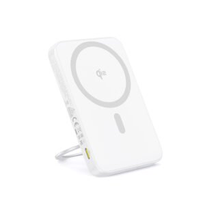 Baseus PicoGo Qi2 5000mAh 20W Magnetic Wireless Fast Charging Power Bank with Rotatable Stand - Moon White (P10076800213-01)
