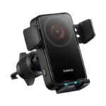 Baseus Wisdom Pro Auto Coil Alignment Car Mount Qi 15W Wireless Charger Air Outlet Version - Cosmic Black (C40381501123-00)